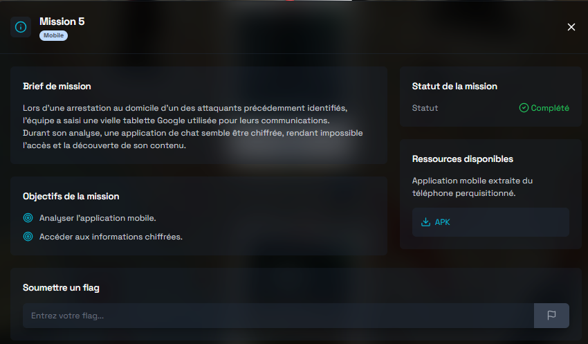 Brief de la mission 5.